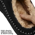 thumbnail image 4 of HOMEHOT Mens Slippers Men's Memory Foam House Slippers Warm Fuzzy Moccasin Slippers Indoor Outdoor House Shoes Anti slip Slippers for Men​ Black 13, 4 of 6