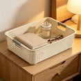 thumbnail image 6 of JJV Storage Bins with Handle 5 Sizes Stackable Organizer Bins White Storage Containers for Kitchen Pantry Bathroom Cabinet Drawer Wardrobe Organization, 6 of 6