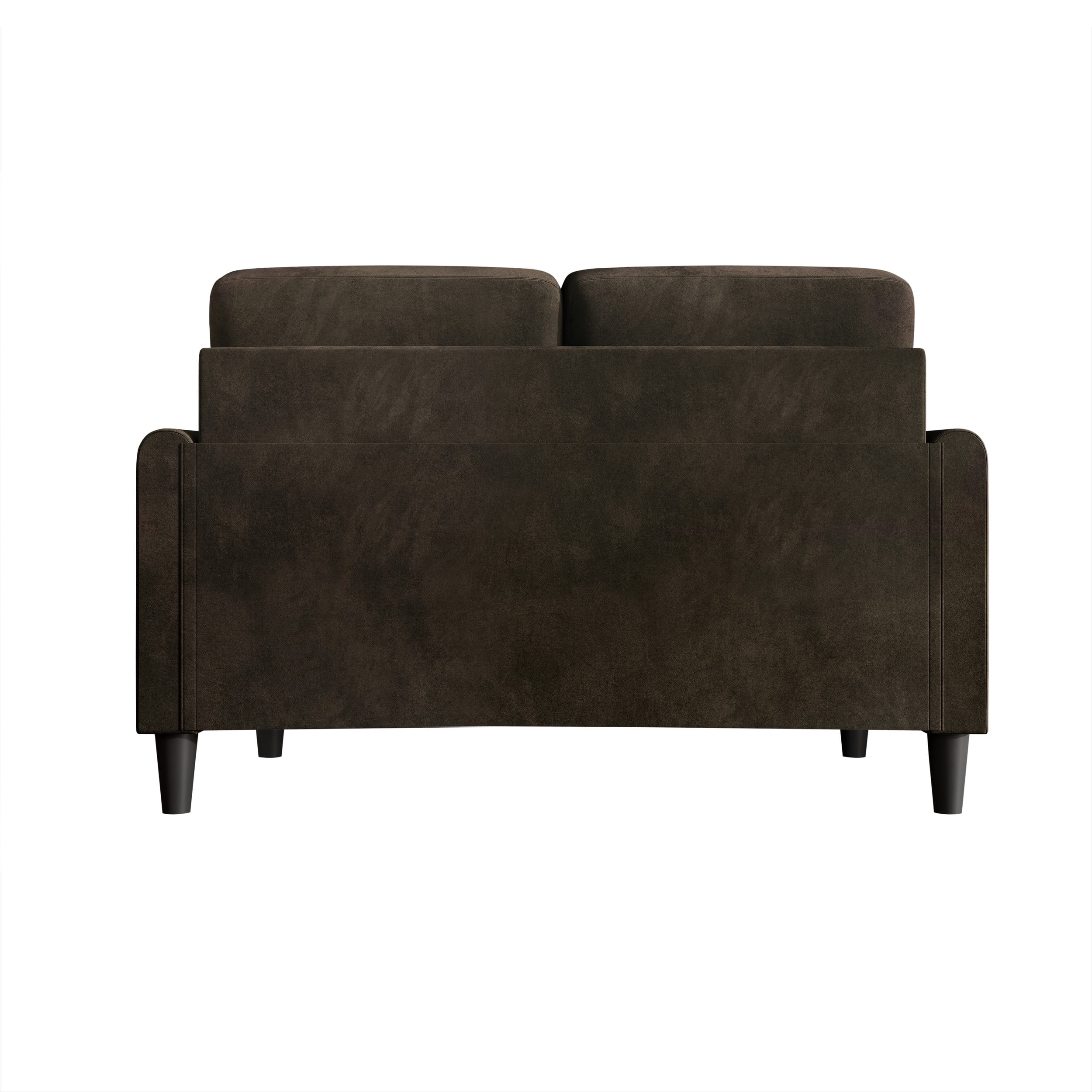 Home Design Goliad Velvet Arm Loveseat with Pocket Spring, Soft Cushions, Clean Lines Design, Brown