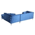 thumbnail image 6 of Chic Home Monet Velvet Modern Contemporary Button Tufted with Silver Nailhead Trim Silvertone Metal Y-leg Right Facing Sectional Sofa, Navy, 6 of 8