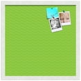 thumbnail image 2 of PinPix ArtToFrames 16x16 Custom Cork Bulletin Board Green Chevron   Poster Board Has a Fabric Style Canvas Finish, Framed in Satin White Frame (PinPix-518), 2 of 5