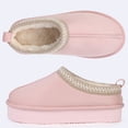 thumbnail image 5 of Women's Platform Slippers, Thick Sole Mini Short Ankle Boots, Cozy Fluffy Plush Lining, Indoor Outdoor Non-Slip House Shoes/Pink, 5 of 7