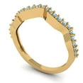 thumbnail image 2 of 0.23 ctw Wedding Band for Women - 18K Yellow Gold Natural Aquamarine Stackable Eternity Ring, 2 of 6
