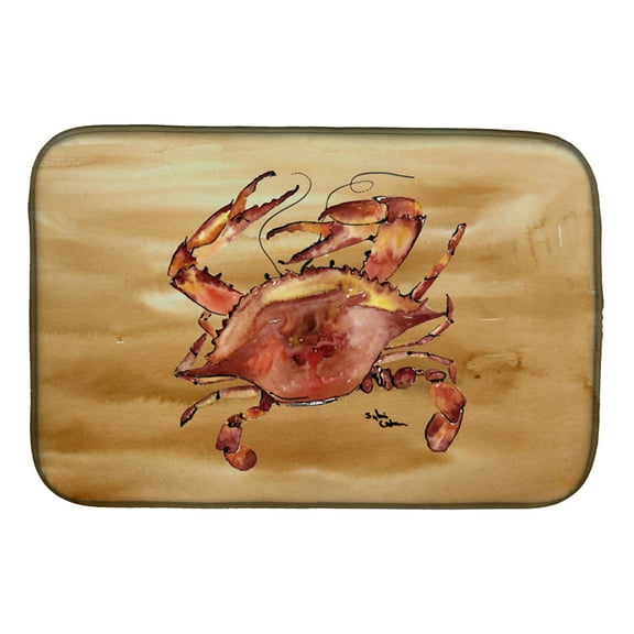 Caroline's Treasures Cooked Crab Sandy Beach Dish Drying Mat