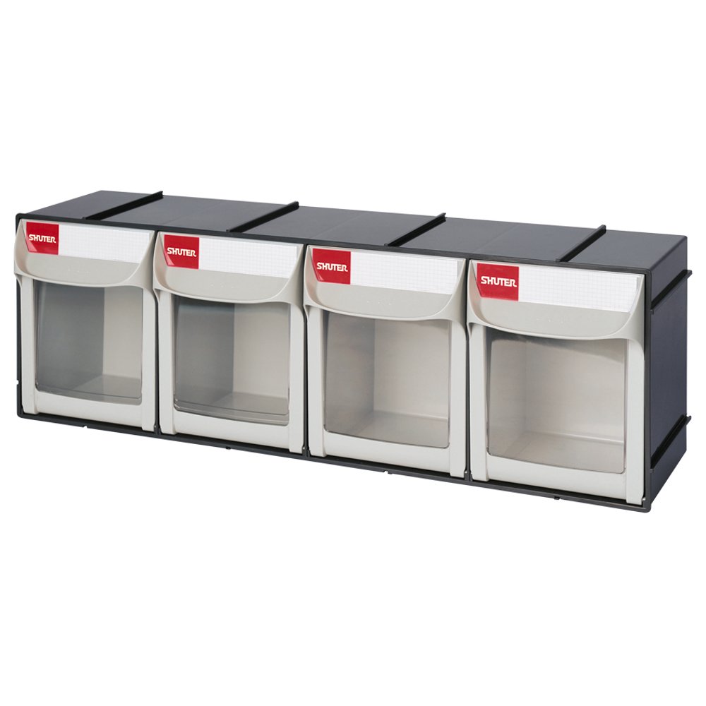 SHUTER 6PCS 12" Tip Out Bin System with 4 Drawers Stackable Hardware