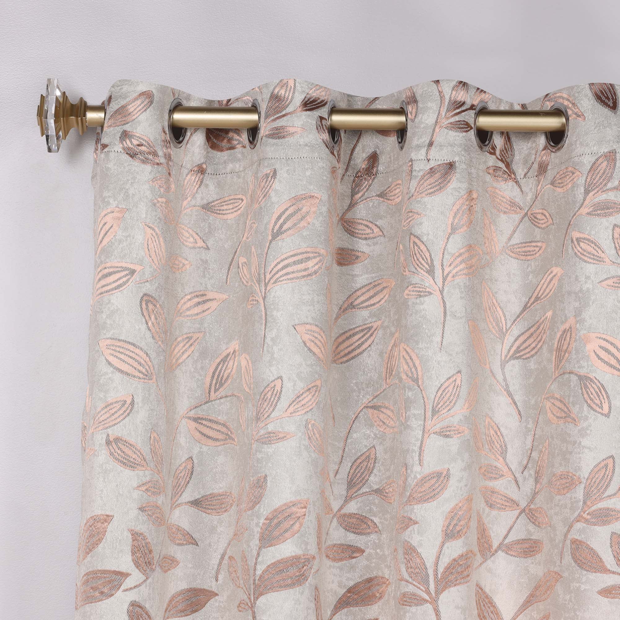 Superior Blackout Leaves Curtains Set of 2, Light Filtering Grommet Curtain Panel Set, Bronze, 52"W x 96"L