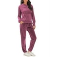 thumbnail image 2 of Classic Women's Long Sleeve Solid Velour Sweatsuit Set Hoodie and Pants Sport Suits Tracksuits Women Velvet Tracksuit Activewear Sport Set, 2 of 6