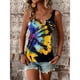 thumbnail image 2 of Camiseta sin mangas con cuello en V para mujer, hermoso Tie Dye, chaleco sin mangas de verano para uso diario, 2 of 6