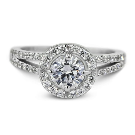 18K White Gold Engagement Ring Natural Diamond 1.83 Carat Round Brilliant D