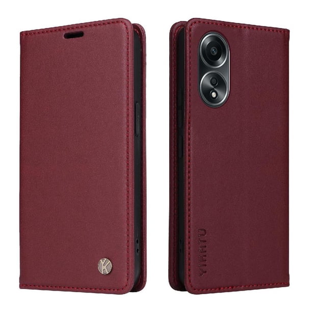 Funda para OPPO A58 4G Estuche de Cuero PU Tipo Cartera con Ranuras para Tarjetas y Cierre Magnético