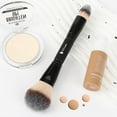 thumbnail image 4 of Makeup Brushes Duo End Foundation Contour Powder and Buffer Brush Bronzer Double Makeup Brush Set 2Pcs black, 4 of 22