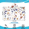 thumbnail image 2 of Pioneer Flower Floral Print Pattern Hooded Bath Towel，50"x30" for Ages 3 To 12 Kids, Quick Dry Lightweight Soft Microfiber Hood Beach Towel Cover Up for Kids, 2 of 7