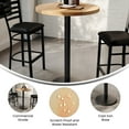 thumbnail image 4 of Flash Furniture 30" Round Solid Wood Commercial Indoor Tabletop in Natural with 18" Round Bar Height Rust-Resistant Black Cast Iron Base, 4 of 10