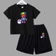thumbnail image 2 of Conjunto de 2 piezas de camiseta y pantalones cortos divertidos de verano para niños y adolescentes, juego de lucha de algodón, Anime, Cosplay, ropa informal para niño y niña, conjunto para bebé, 2 of 5