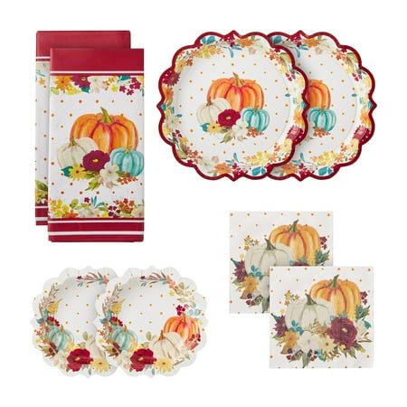 The Pioneer Woman Pumpkin Harvest Paper Party Supply Bundle