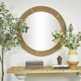 thumbnail image 2 of DecMode 40" x 40" Brown Rope Wall Mirror, 2 of 7