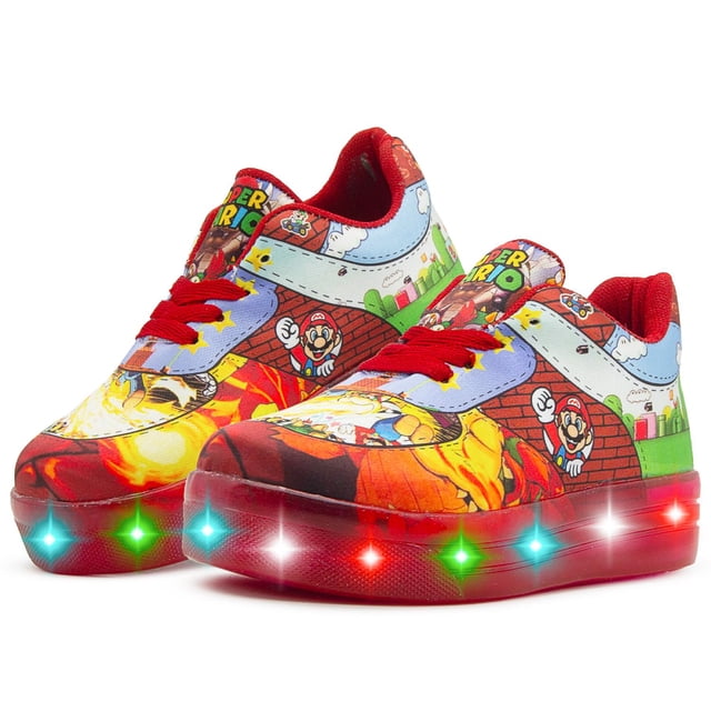Tenis con Luz para Niño Pequenos Pasos Mario Fontanero Rojo 20