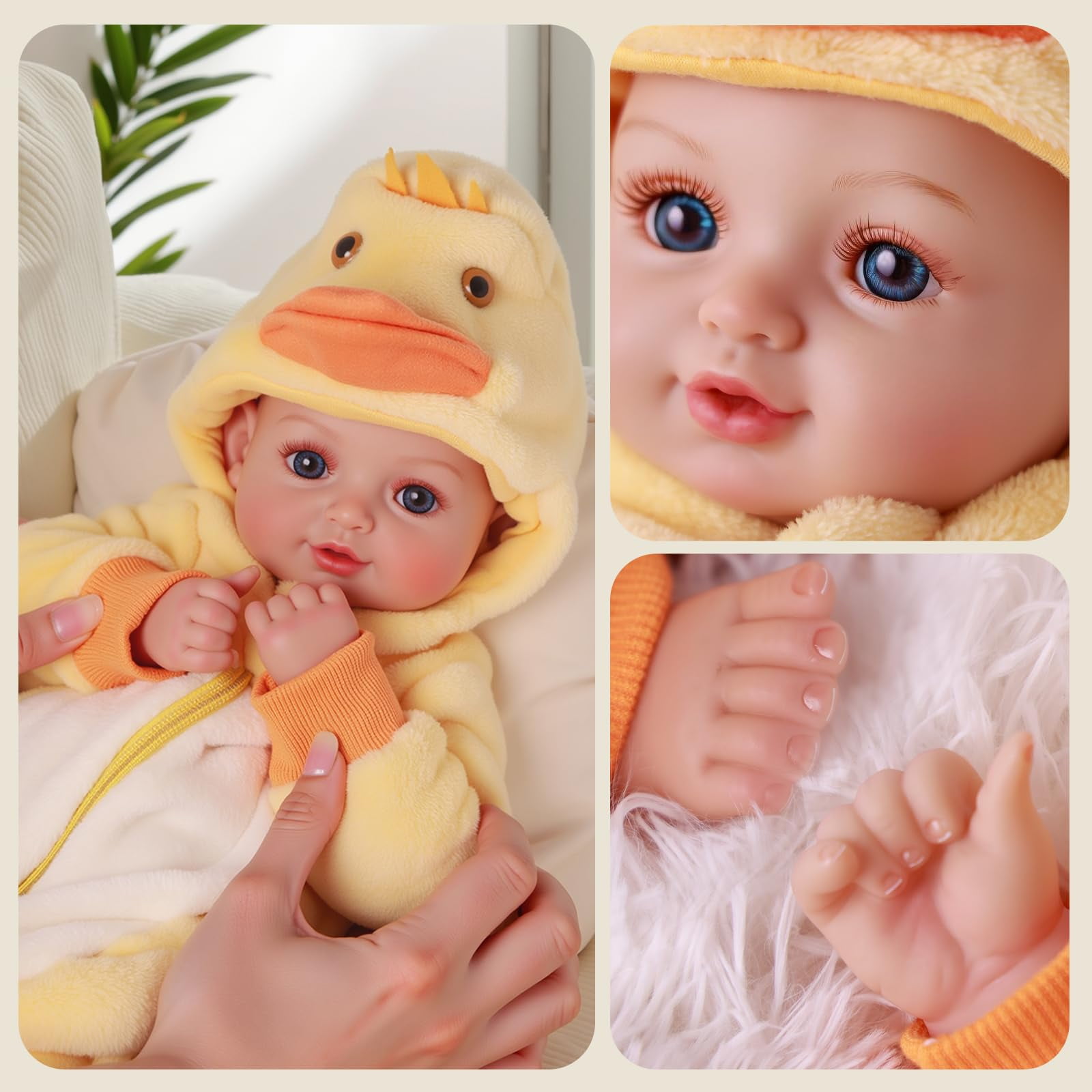 Babeside 17-Inch Baby Doll with Soft Cloth Body, Includes Outfit, Bottle & Magnetic Pacifier – Great Gift for Kids