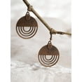 thumbnail image 4 of Bohemian Ethnic Sculpted Rustic Circle Dangle Drop Earrings, Vintage Boho Chic Jewelry Gift for Women, 4 of 7