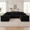 Black, variant on VERDECORE 120.4" U‑Shaped Curved Modular Sectional Sofa, Corduroy Upholstery, Memory Foam Padding, Oversized Chaise, Space‑Saving Multi‑Seat for Living Room