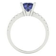 thumbnail image 4 of 1.71 ct Round Cut Simulated Tanzanite Solitaire with Simulated Diamond Accents 14K White Gold Womens Engagement Ring, 4 of 5