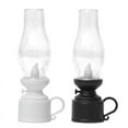 Holloyiver Vintage Mini Flameless Table Lamp, LED Kerosene Nightstand