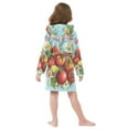 thumbnail image 7 of FORMRS Niños Bathrobe Unisex Hooded Robe Soft Plush Pajamas Sleepwear, Size 10-12T, Orange Floral Tomatoes, 7 of 7
