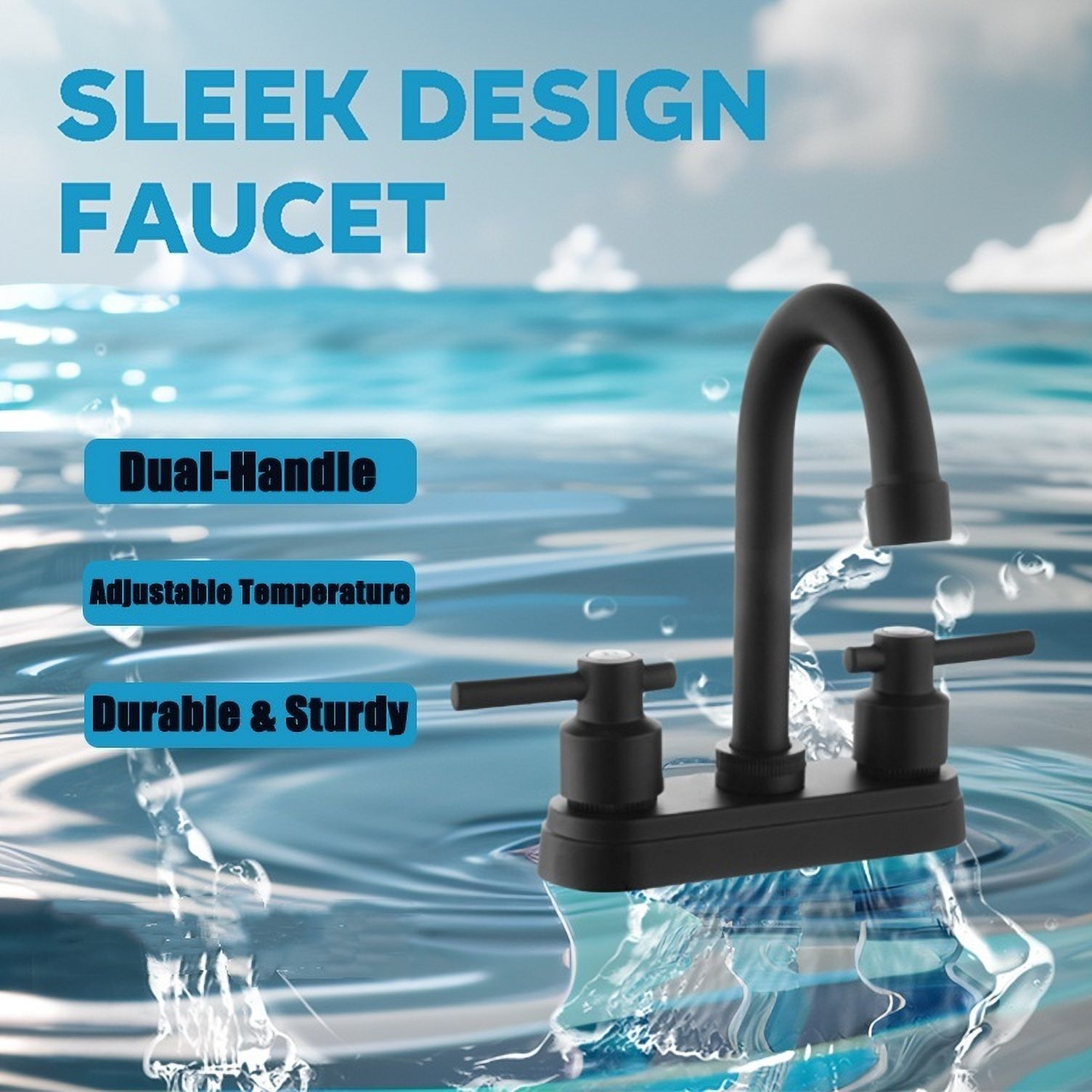 Hhengyisoul 4-Inch Centerset Bathroom Faucet, Matte Black photo 5