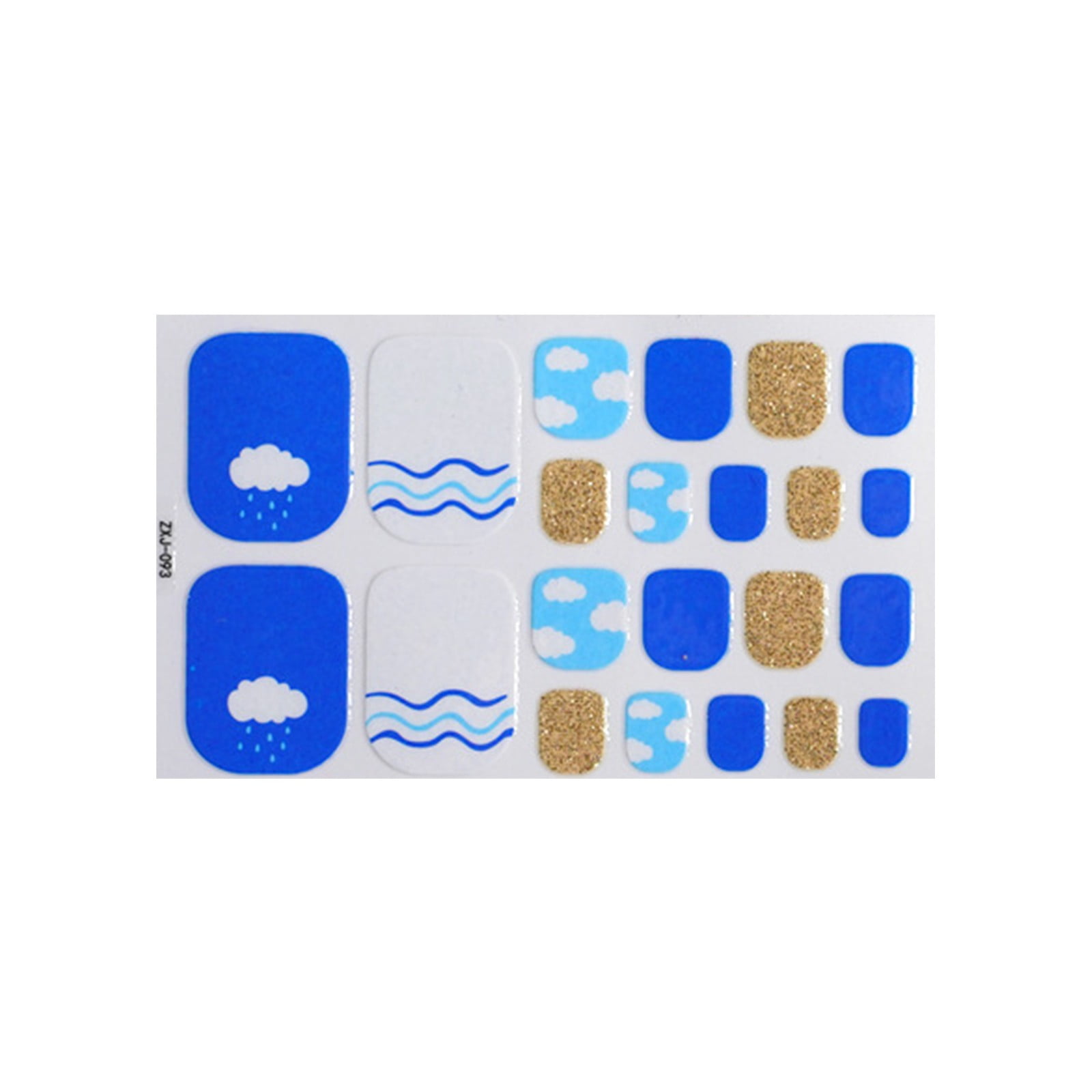 zttd summer foot nail stickers, toe nail art glitter decals stickers