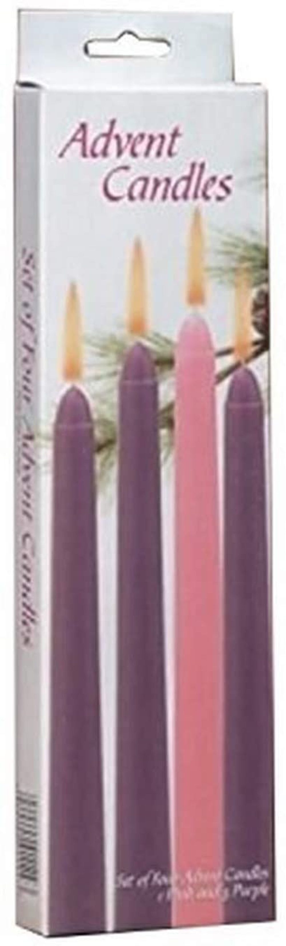 "MilcTabe Advent Taper Candles, Box of 4"