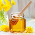 thumbnail image 2 of 30 Pack Mini Glass Honey jars-1.5 oz，Mini Hexagon Glass Honey Jars with Wooden Dippers - Gold Lid, Bee Pendants, Rope & Ribbon Accents - Perfect for Wedding Favors, Party Favors, Dishwasher Safe, 2 of 7