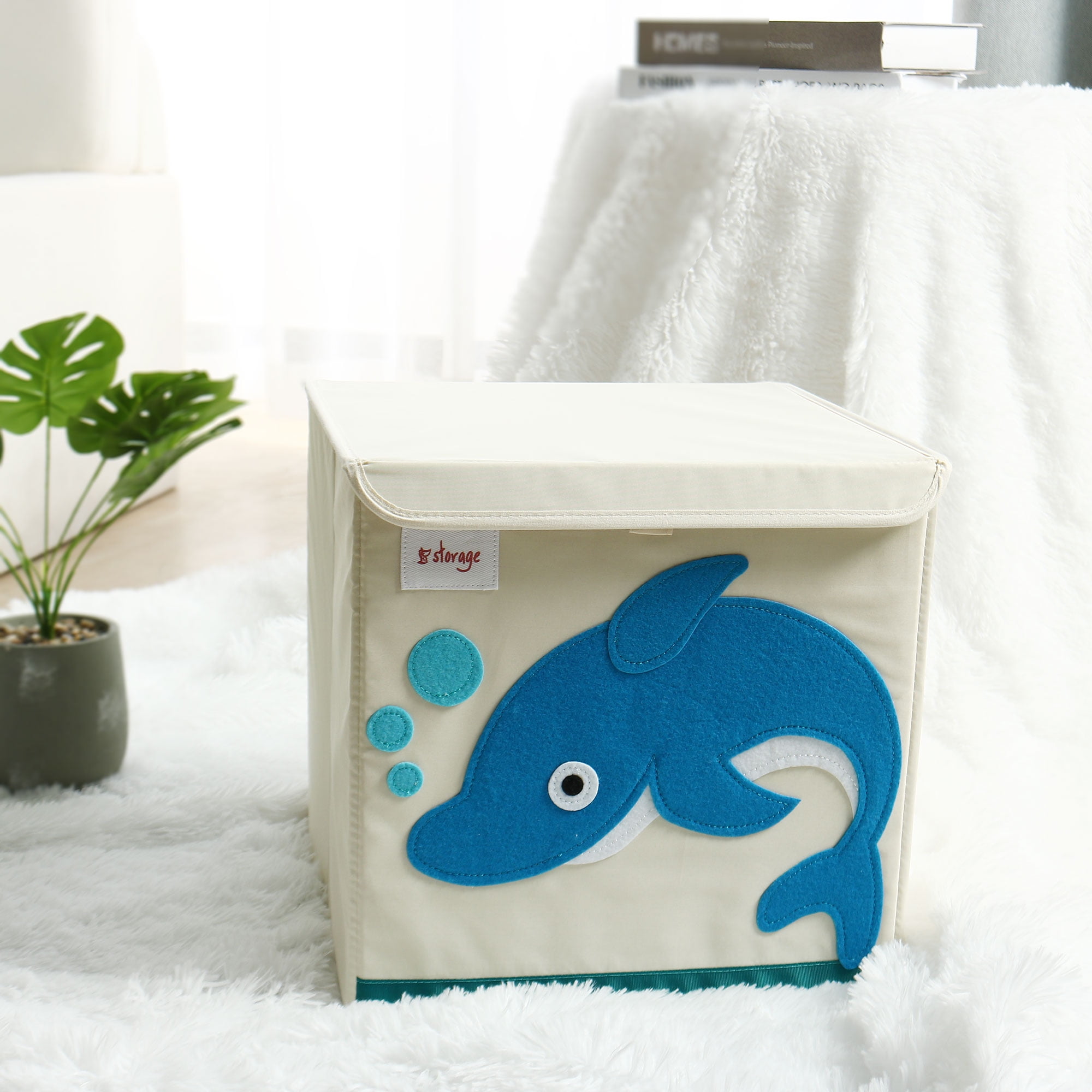 Fabric Cardboard Foldable Cartoon Storage Cubes Basket Bins Box for