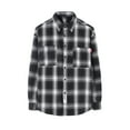 thumbnail image 2 of Sweatshirts for Men Clearance Long Sleeve Plaid Flannel Buttons Turndown Collar Shirt Black M, 2 of 6