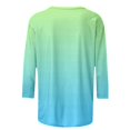 thumbnail image 5 of Women T Shirts 3/4 Length Sleeve Womens Tops Casual Loose Fit Crewneck T Shirts Cute Solid Three Quarter Length Tunic Tops,Green Women Blending Shirts M, 5 of 5