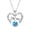 Blue, variant on Faty-T Mothers Day Heart Necklace with Birthstone Crystal Pendant Delicate Chain Jewelry Gift for Mom Wife Grandma Women
