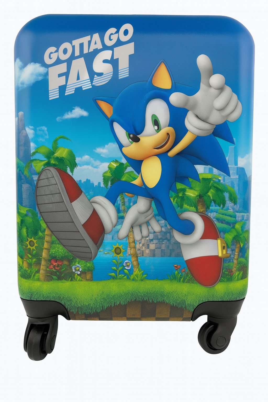 Sonic the Hedgehog Kids Luggage and Backpack Set - 18" Luggage Suitcase With Wheels, 13.75" Backpack