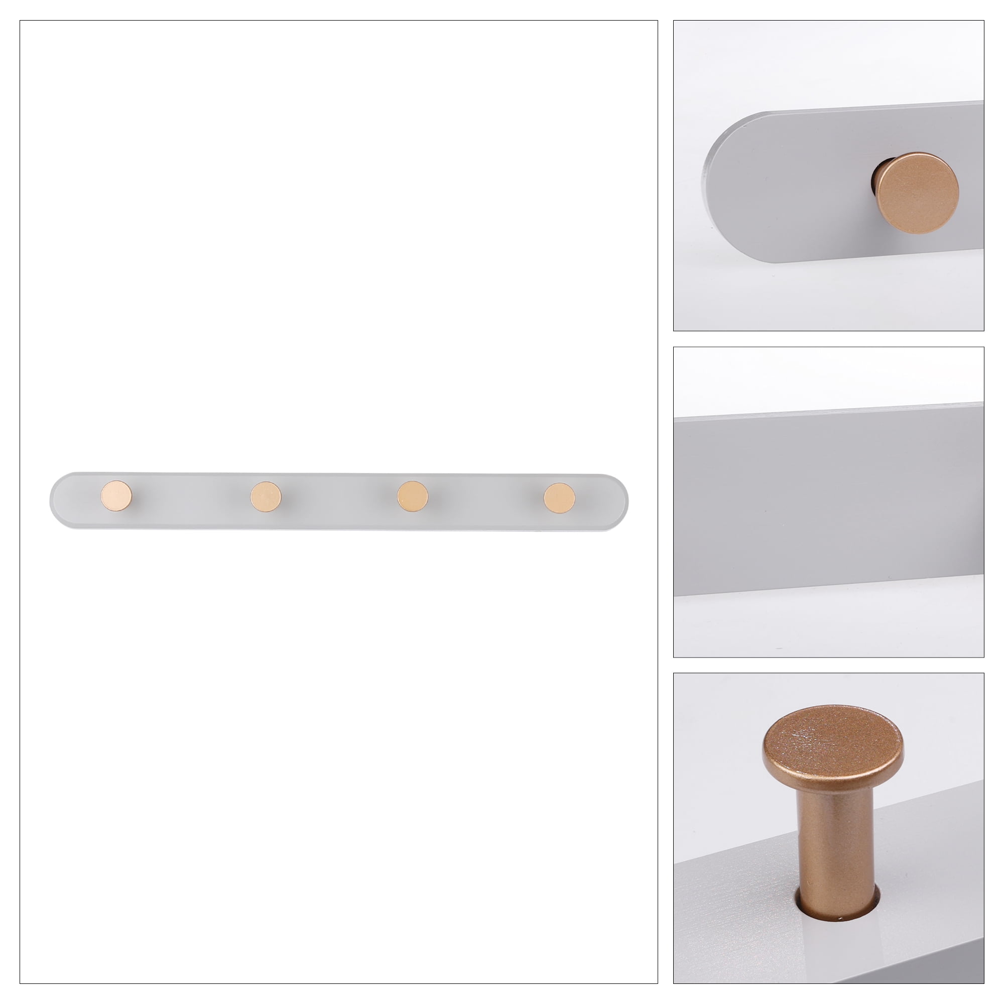 Unique Bargains Coat Rack Wall Mount Coat Hook for Hanging with 4 Hooks Hat Rack Gray