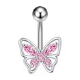 thumbnail image 1 of Wmool Butterfly Belly Button Nail Six Claw Zircon Navel #Ring#~Puncture Accessory, 1 of 9