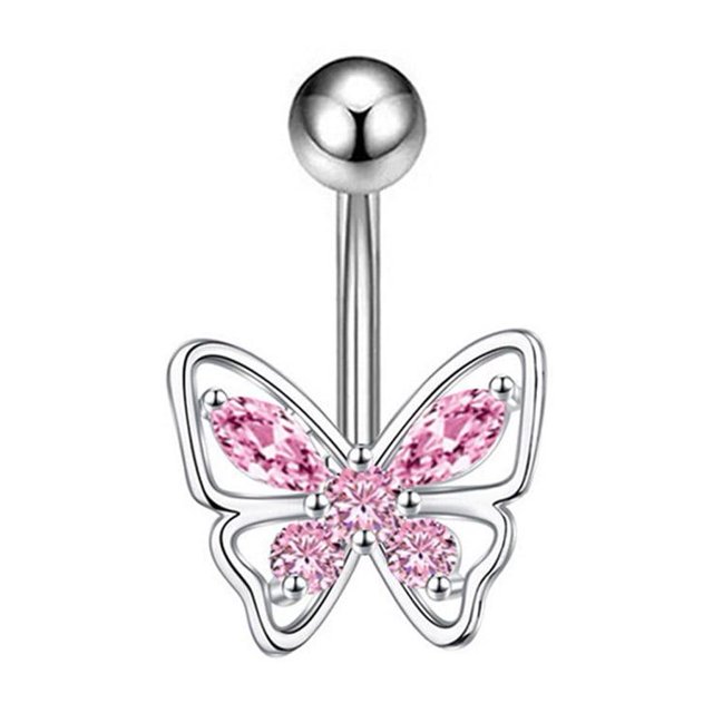 Wmool Butterfly Belly Button Nail Six Claw Zircon Navel #Ring#~Puncture Accessory