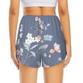 thumbnail image 4 of Xecao's Watercolor Flowers Butterfly for a double-layer running short for women, perfect for gym, tennis, and more, featuring a convenient pocket., 4 of 9