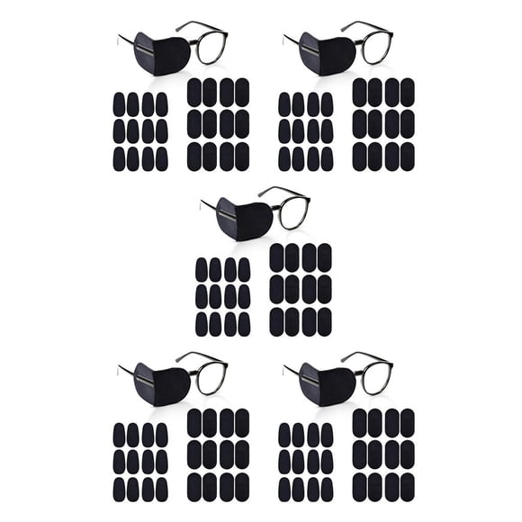 Parches oculares para niños Seitruly 24 Uds Visera correctiva negra reutilizable