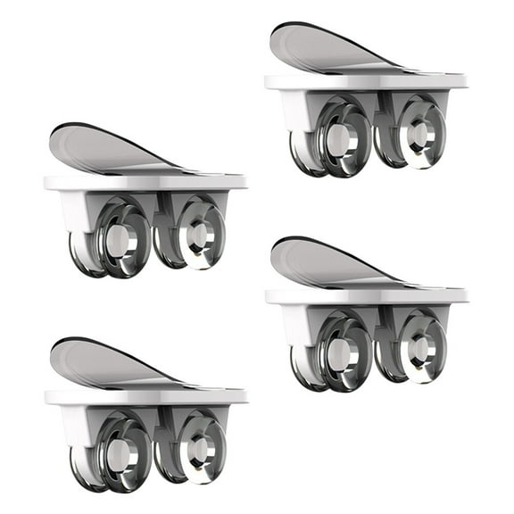 FONWILYO 4Pcs White ABS Self Adhesive Caster Wheels for Furniture 1.97X1.1In
