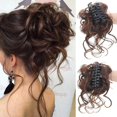 thumbnail image 1 of Postizo con clip, postizo de moño, scrunchie de pelo rizado con pelo, postizo voluminoso de chignon, yo, 1 of 4