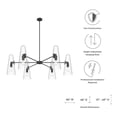 thumbnail image 4 of Modway Beacon 6-Light Chandelier in Clear Black, 4 of 9