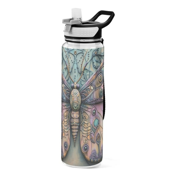 BZSMCE Sport Bottle Decorative Butterfly Outdoor sports Water Bottle Size: 10.4x3in