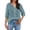 Blue, variant on Womens 3/4 Sleeve Tops Cotton Linen Shirts Embroidered V Neck Button Boho Blouses Loose Fit Dressy Casual Tunic Top