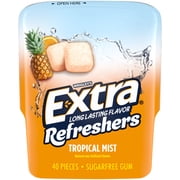 Extra Refreshers Tropical Sugar Free Chewing Gum -40 Pieces Bottle