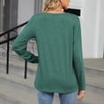 thumbnail image 6 of Scyoekwg Casual Long Sleeve Shirts for Women V-Neck Lightweight Slim Tops Vintage Loose Fashion Dressy Blouses Fall Clothes Solid Color Tops(Army Green,S), 6 of 6
