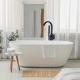 thumbnail image 2 of Wowow Waterfall Single-Handle Freestanding Tub Faucet with Handshower, Floor Mounted Tub Filler Faucet in Matte Black, 2 of 7