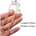 thumbnail image 2 of HAHIYO Paperclips 4 inch (100mm) Extra Large Paper Clips Sturdy Bright Rose Gold Vinyl Coated Prevent Scratching Tearing The Pages for Bookmark Organize Home Office School 14 Pack, 2 of 6